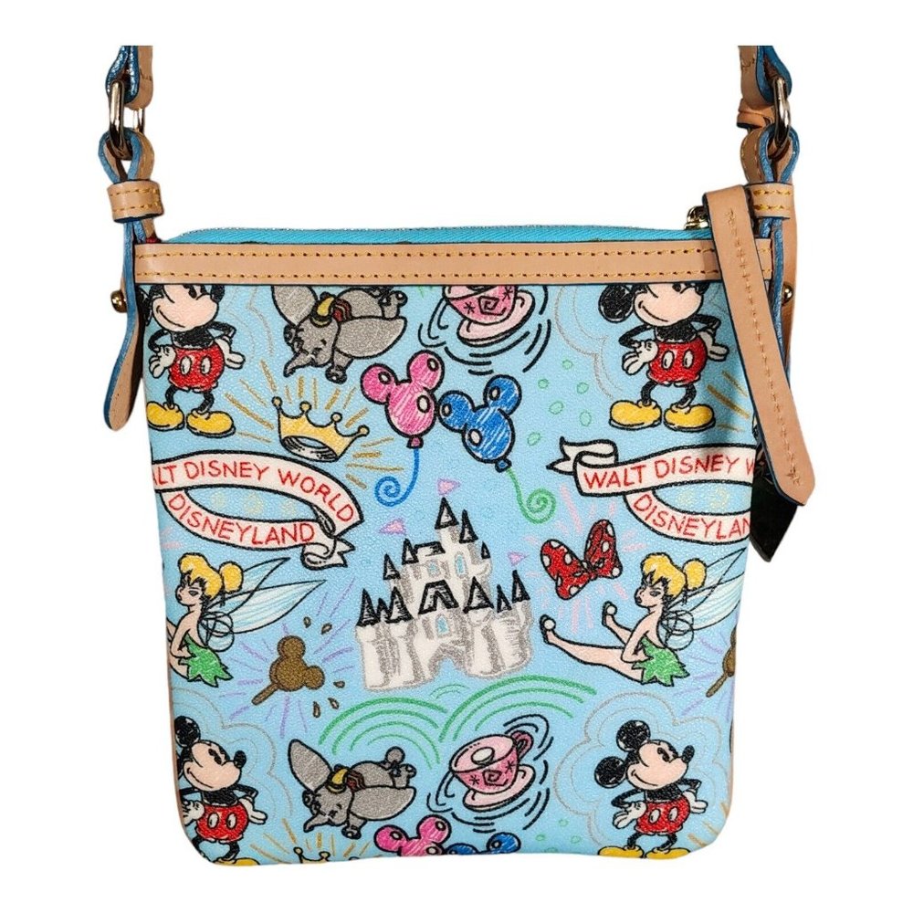 Dooney & Bourke Disney Sketch Letter Carrier Crossbody Handbag Purse Hipster - Picture 6 of 9